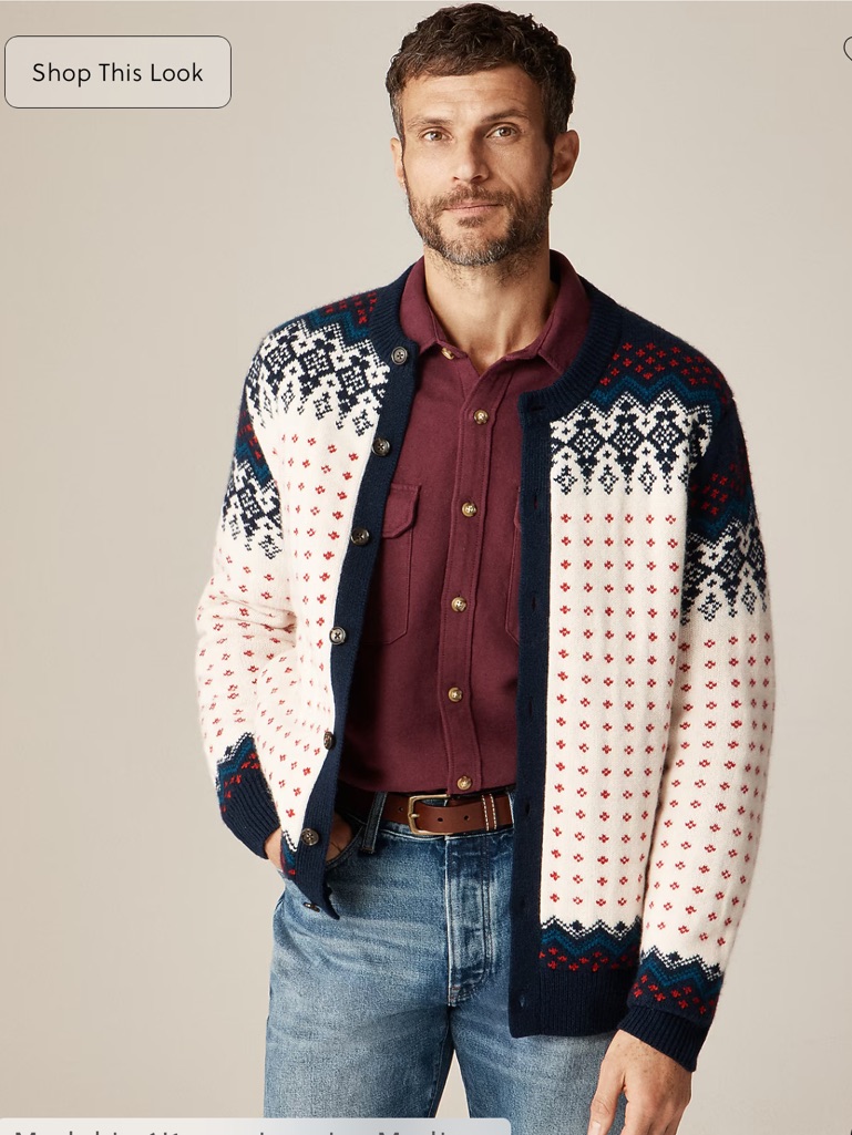 J.Crew Fair Isle Cardigan In Lambswool